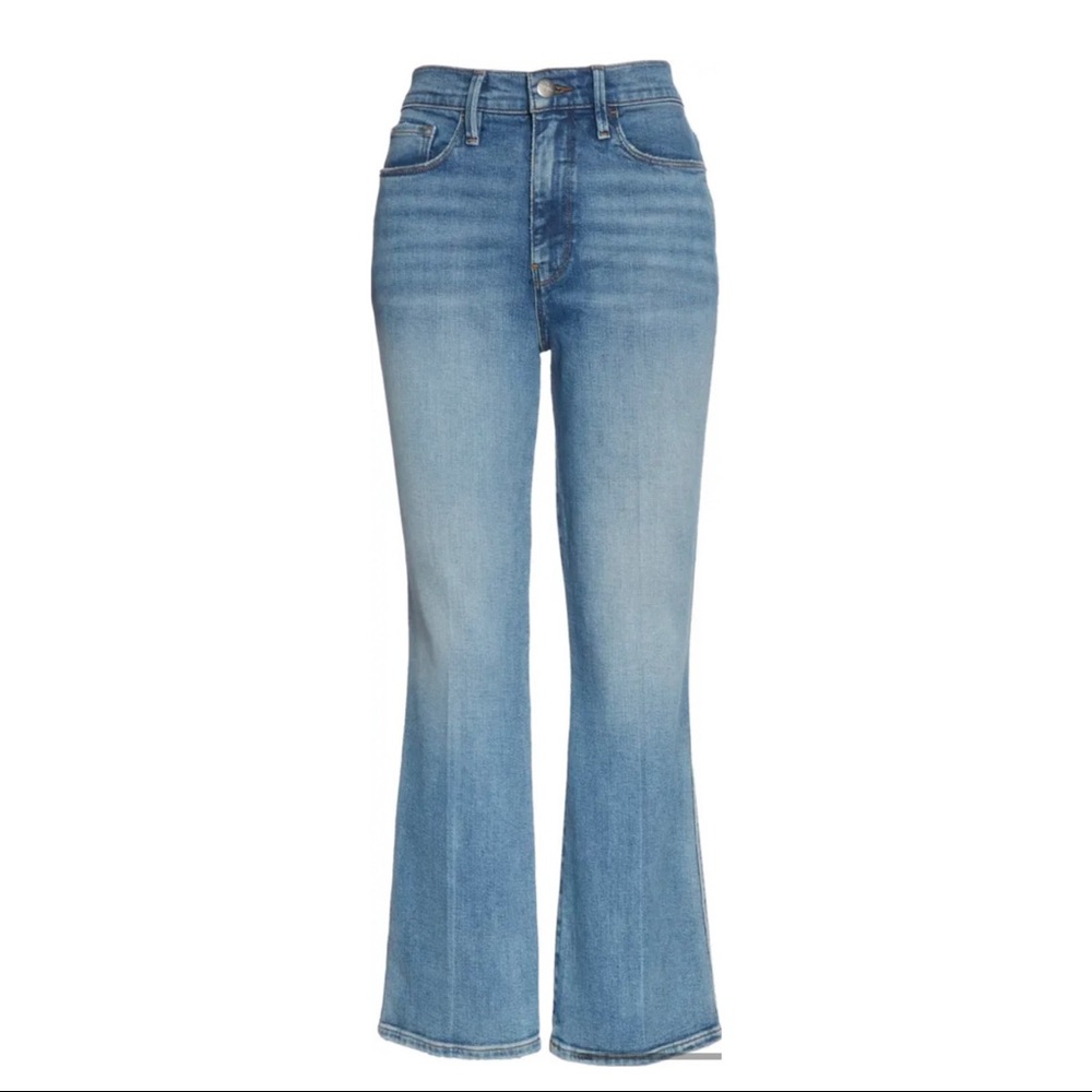 FRAME Le Sylvie High Waist Kick Boot Crop Jeans - Bobbi Wash